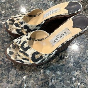 Jimmy choo animal print wedges